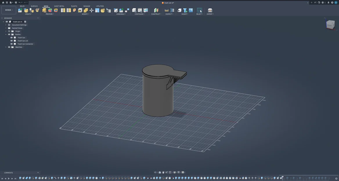 Thùng rác để bàn in 3D có nắp đậy đóng mở tiện lợi - Image 4