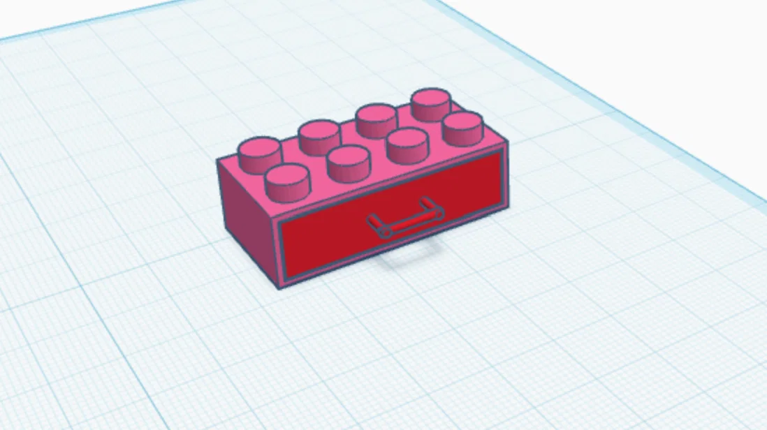 Mô hình hộc kéo mini thiết kế dạng khối gạch LEGO (3D Print Model) - Image 1