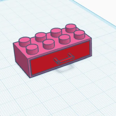 Mô hình hộc kéo mini thiết kế dạng khối gạch LEGO (3D Print Model)