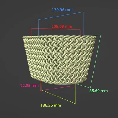 Giỏ Đựng Đồ Đan Mây Tinh Tế (Wicker Storage Basket) - File In 3D
