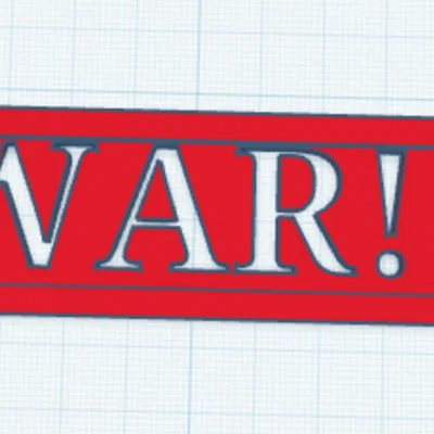 Móc khóa in 3D chữ WAR cá tính cho giới trẻ