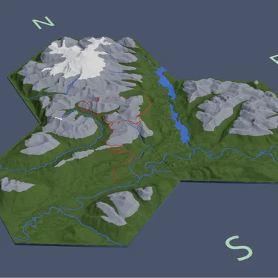 Mô hình địa hình Mount Baker Wilderness (TerrainMaker v1.17)