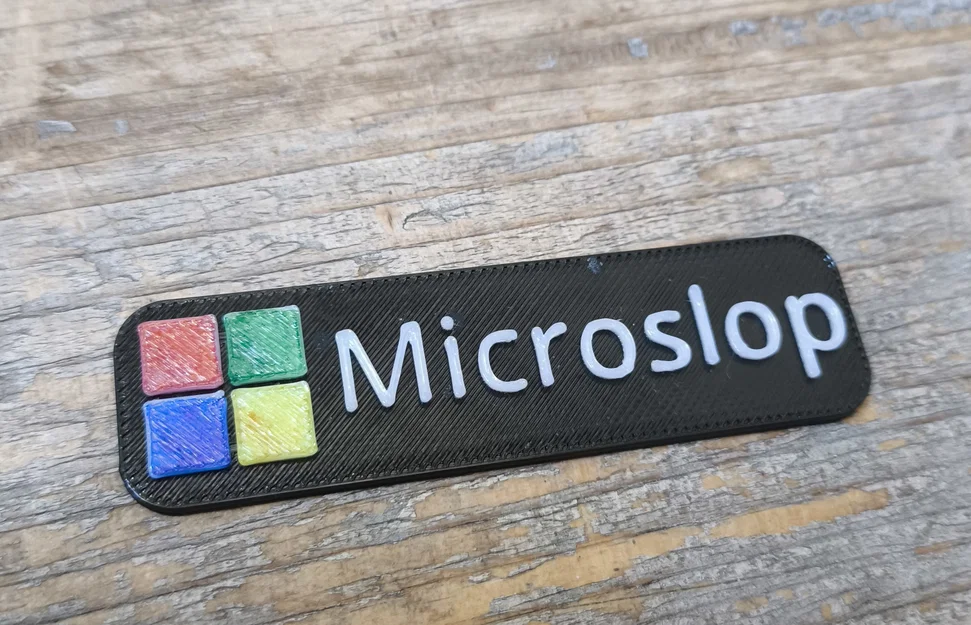 Mô hình logo Microslop in 3D độc đáo trang trí bàn làm việc - Image 1