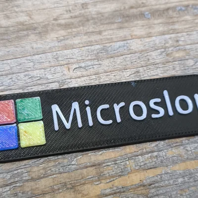 Mô hình logo Microslop in 3D độc đáo trang trí bàn làm việc