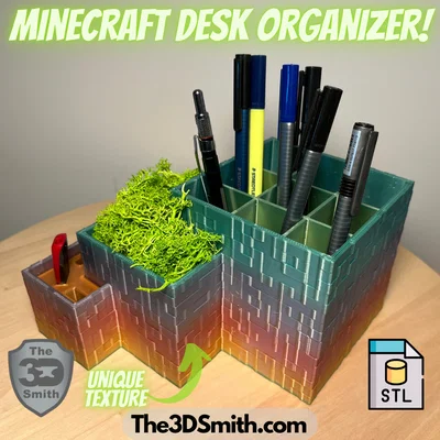 Ống cắm bút, kệ để đồ Minecraft Desk Organizer