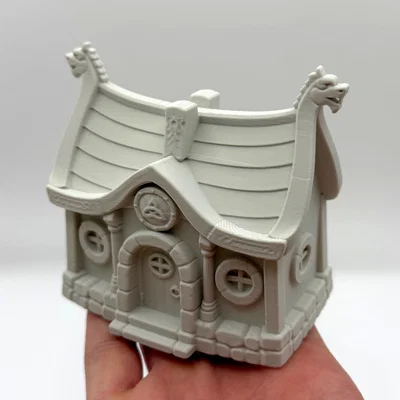 Mô hình Nhà Dài Tiên Viking (Viking Fairy Longhouse) để trang trí