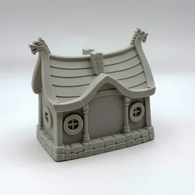 Mô hình Nhà Dài Tiên Viking (Viking Fairy Longhouse) để trang trí