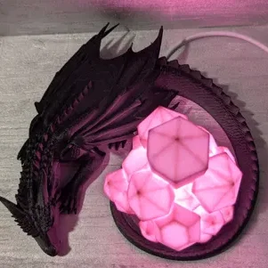 Đèn Ngủ Rồng Ngủ Cùng Tinh Thể (Sleeping Dragon Crystal Lamp)