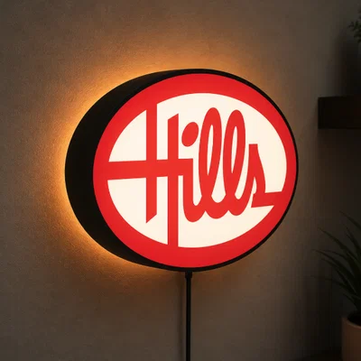 Đèn Hộp LED Cửa Hàng Hills | File In 3D Multicolor 3MF