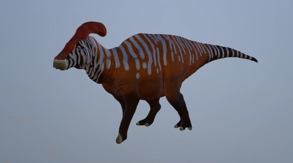 Mô hình 3D Khủng long Plesiolophus: Hadrosaur kỷ Phấn Trắng - Image 1