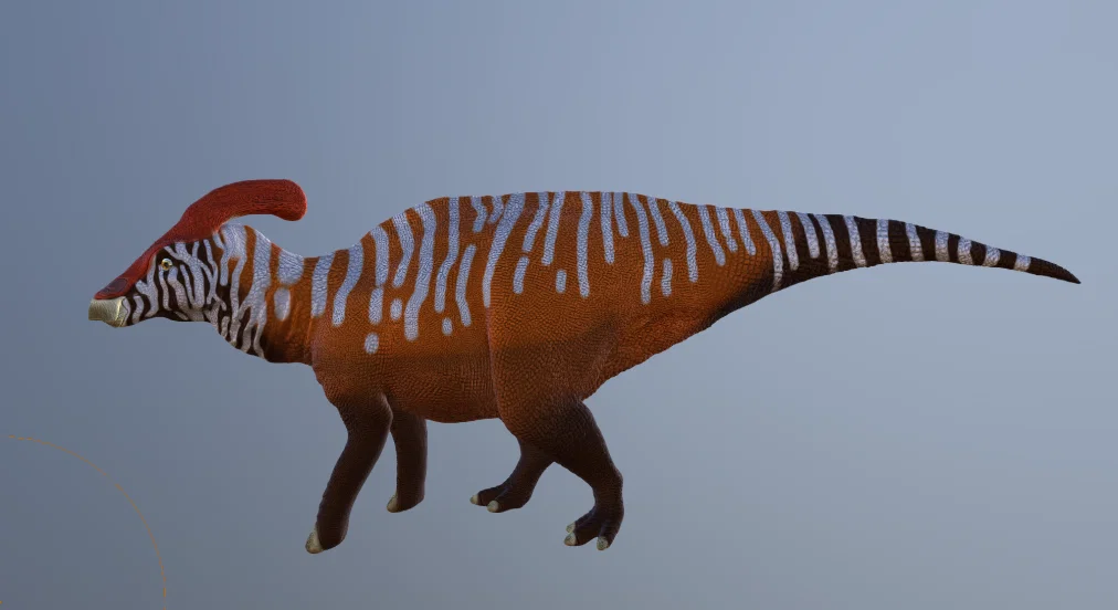Mô hình 3D Khủng long Plesiolophus: Hadrosaur kỷ Phấn Trắng - Image 3