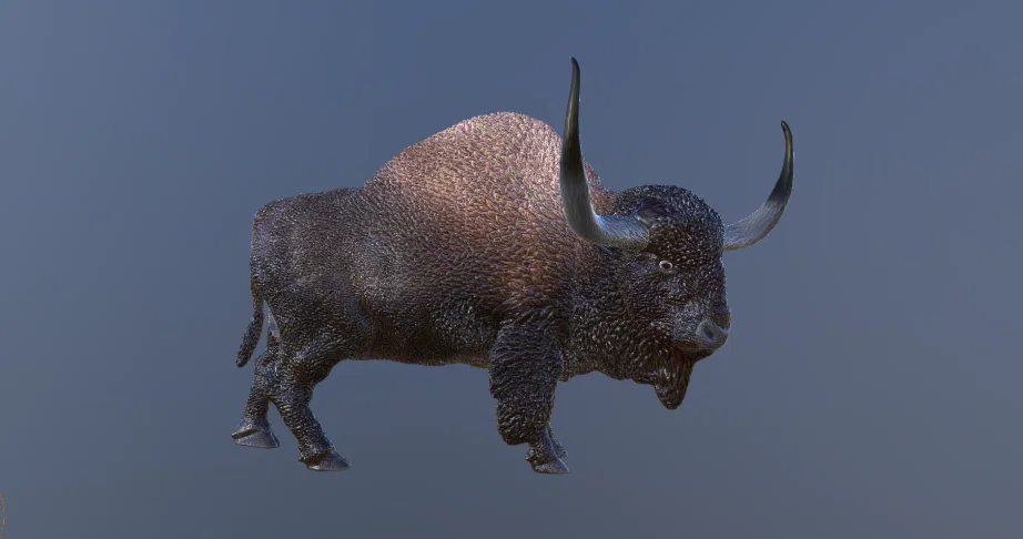 Mô hình 3D Bò Bison cổ đại (Bison Latifrons) chi tiết, sắc nét - Image 1