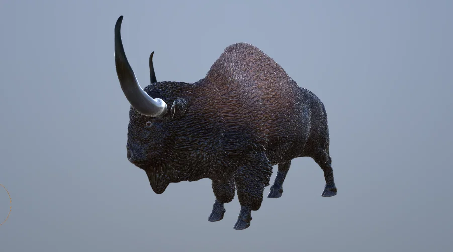 Mô hình 3D Bò Bison cổ đại (Bison Latifrons) chi tiết, sắc nét - Image 2