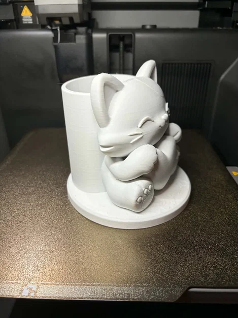 Ống Đựng Bút Hình Mèo Kawaii – Đồ Trang Trí Bàn Làm Việc Dễ Thương - Image 2