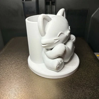 Ống Đựng Bút Hình Mèo Kawaii – Đồ Trang Trí Bàn Làm Việc Dễ Thương