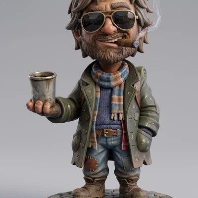 Mô hình Bobblehead Street Swag Beggar cực chất