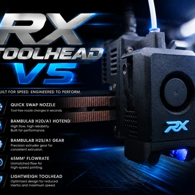 RX TOOLHEAD V5 sử dụng gear Bambu H2S/A1 & Hotend