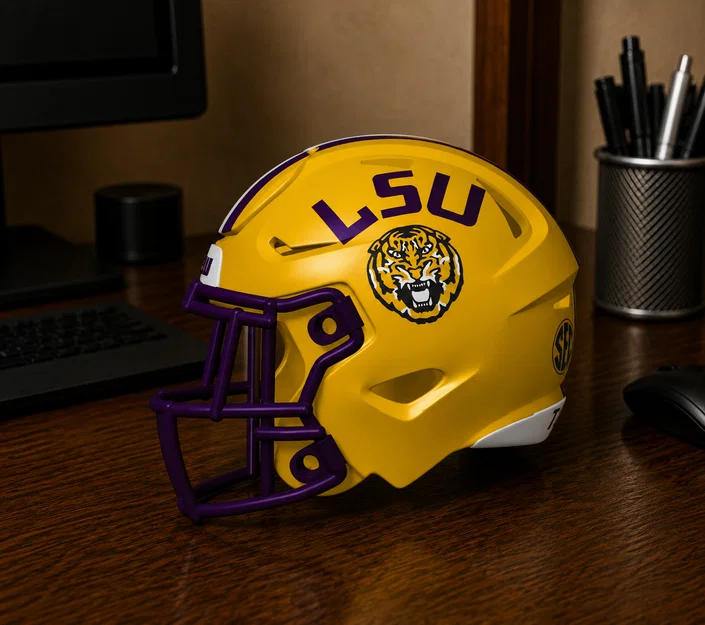 Mô hình Mũ bảo hiểm bóng bầu dục LSU Tigers - Màu vàng - Image 1