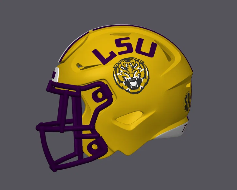 Mô hình Mũ bảo hiểm bóng bầu dục LSU Tigers - Màu vàng - Image 2
