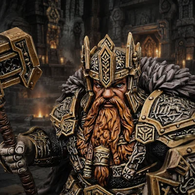 Vhorlath Realms – Người Lùn – Stonecrown High King (Mô hình 3D Dark Fantasy STL)