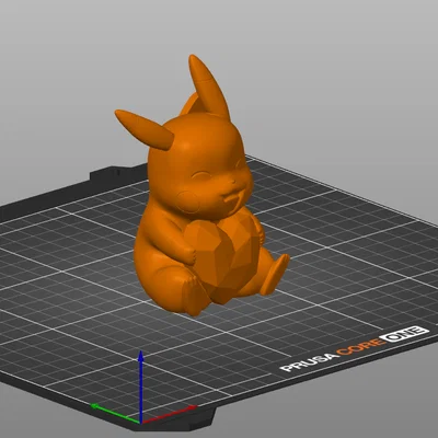 Mô hình in 3D Pikachu ôm trái tim siêu đáng yêu