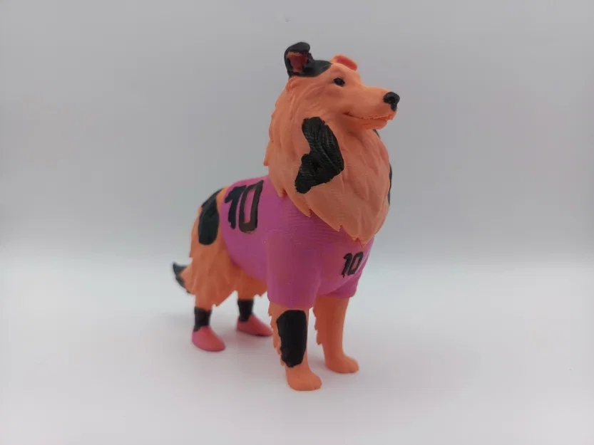 Mô hình chú chó Rough Collie cầu thủ bóng đá - Image 1