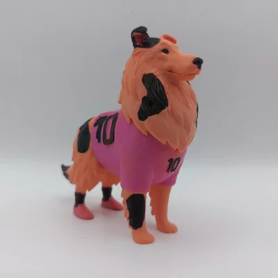 Mô hình chú chó Rough Collie cầu thủ bóng đá