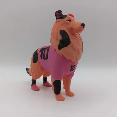 Mô hình chú chó Rough Collie cầu thủ bóng đá
