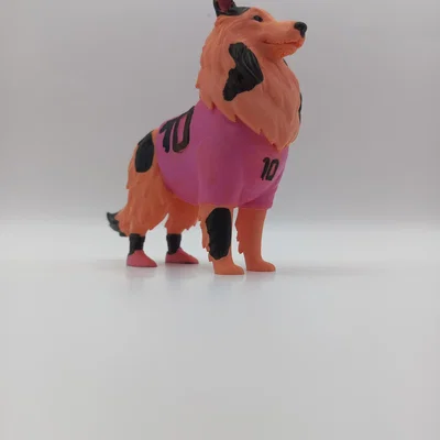 Mô hình chú chó Rough Collie cầu thủ bóng đá