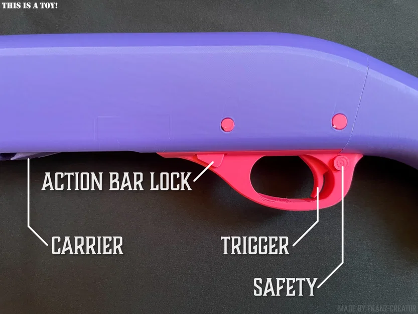 Súng Shotgun Pump-Action Đồ chơi hoạt động được • In 3D 100% - Image 2
