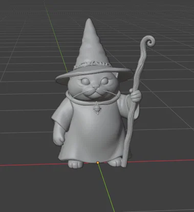 Mô hình chú mèo phù thủy (Wizard Cat) dễ thương để in 3D - Image 1