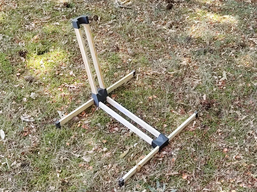Giá đỡ xe đạp với các thanh gỗ (Bike Stand with wood strips) - Image 2