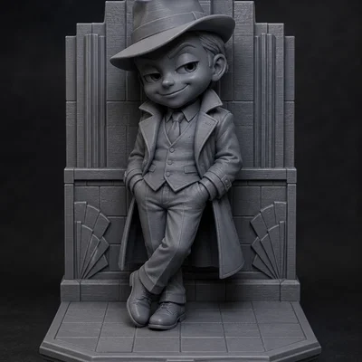 Mô hình 3D nhân vật Gangster phong cách Chibi trang trí cực ngầu