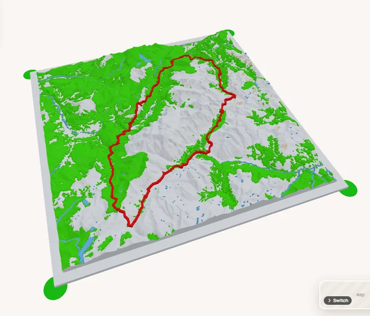 Bản đồ địa hình Tour du Mont Blanc - Image 1
