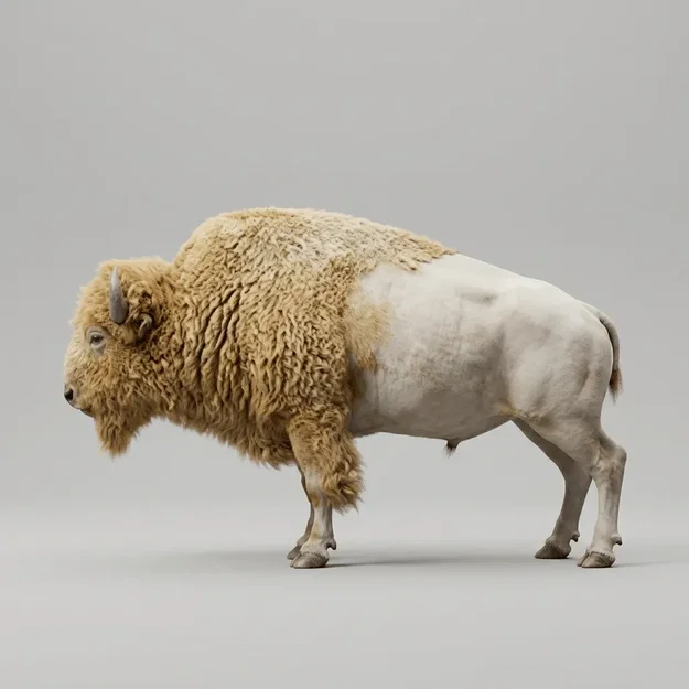 Mô hình 3D Bò Bison Bạch Tạng độc đáo cho người sưu tầm - Image 1