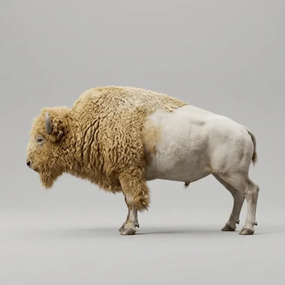 Mô hình 3D Bò Bison Bạch Tạng độc đáo cho người sưu tầm