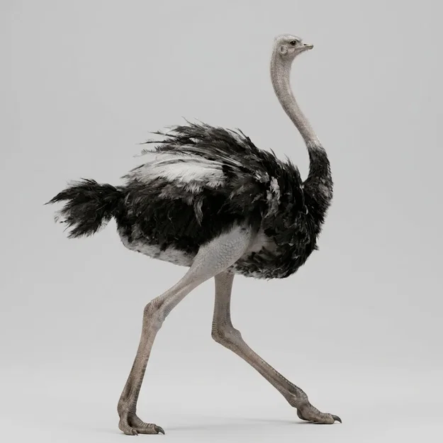 Mô hình 3D chim đà điểu (Ostrich) trang trí để bàn ấn tượng - Image 1