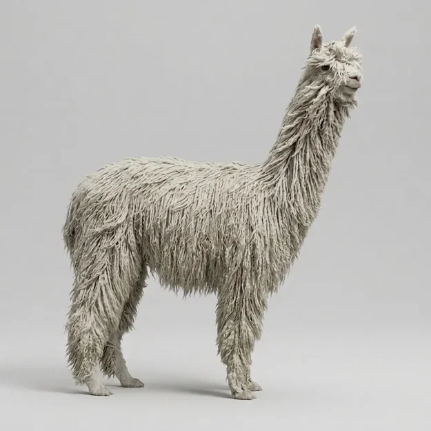 Mô hình 3D Lạc đà Suri Alpaca siêu chi tiết cho người đam mê - Image 1