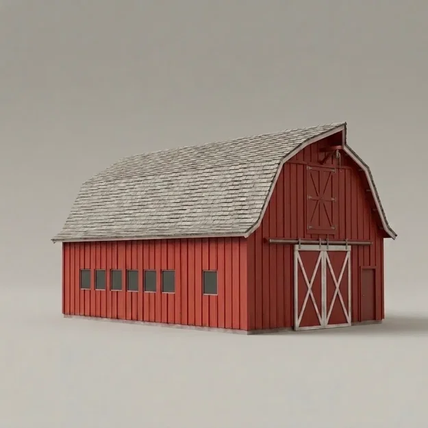 Mô hình 3D nhà kho nông trại (Farm Buildings - Barn) cổ điển - Image 1