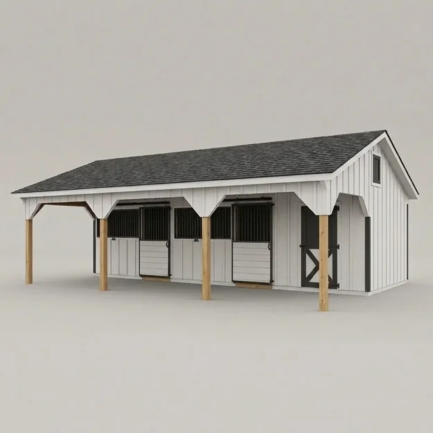 Mô hình 3D Chuồng Ngựa Nông Trại Tuyệt Đẹp (Horse Stable) - Image 1