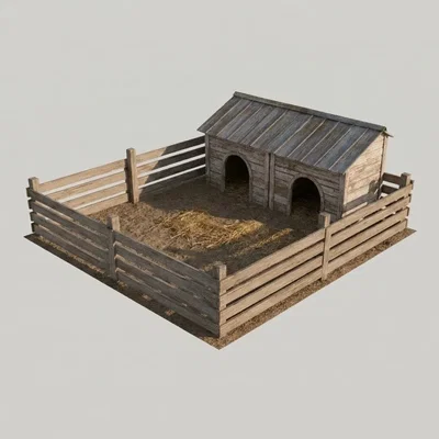 Mô hình 3D Chuồng Heo (Farm Buildings - Pig Pen) cho sa bàn nông trại