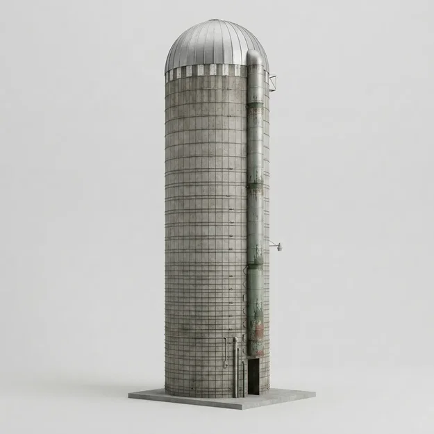 Mô hình tháp silo nông trại 3D - Phụ kiện sa bàn nông nghiệp chi tiết - Image 1