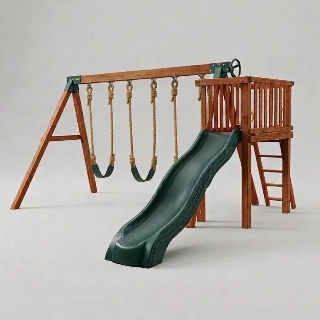Mô hình sân chơi Farm Yard Swingset in 3D đẹp mắt - Image 1