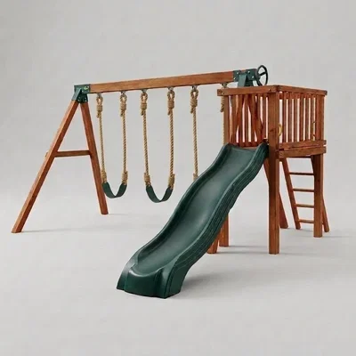 Mô hình sân chơi Farm Yard Swingset in 3D đẹp mắt