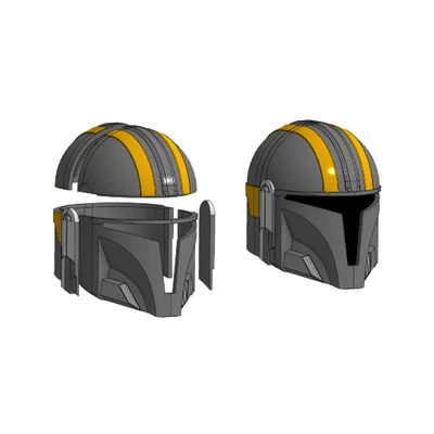 Mũ bảo hiểm Mandalorian kết hợp Helldivers in 3D siêu ngầu