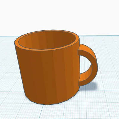 Mẫu in 3D cốc uống cà phê có tay cầm đơn giản