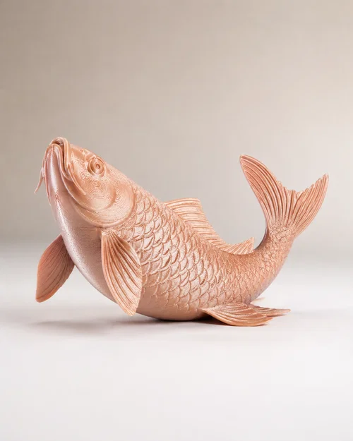Mô hình 3D điêu khắc cá chép tinh xảo để trang trí bàn làm việc - Image 1