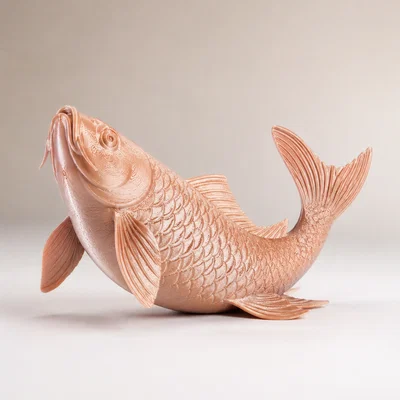 Mô hình 3D điêu khắc cá chép tinh xảo để trang trí bàn làm việc