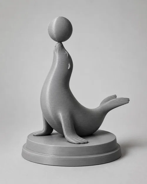 Tượng 3D chú hải cẩu giữ thăng bằng quả bóng trang trí bàn làm việc - Image 1