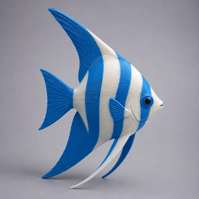 Mô hình 3D cá thần tiên (Angelfish) dùng trang trí cực đẹp